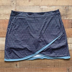 Women's Blue Patterned Skort